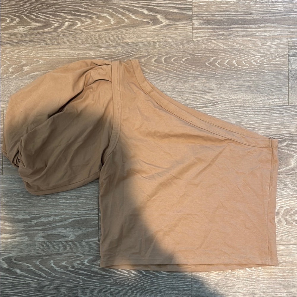 Express Tan One-Shoulder Top S - Picture 3 of 3